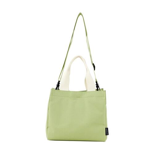 LocknLock Insulated Canvas Mini Lunch Bag w/Strap School/Work Green/Cream