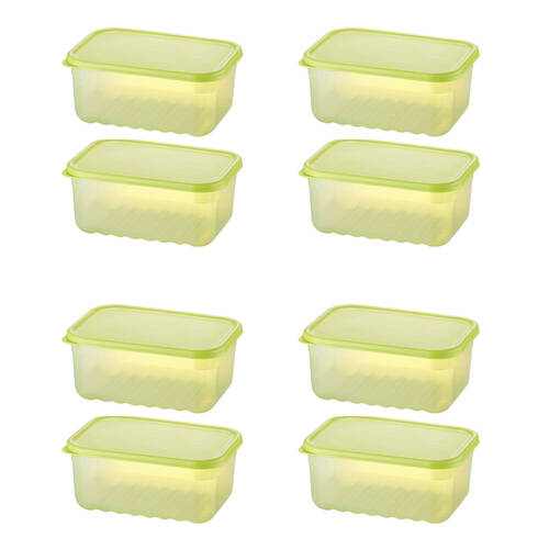 4x 2pc LocknLock Fresh Block 330ml Food Storage Container Set 14.6x10.3cm Green