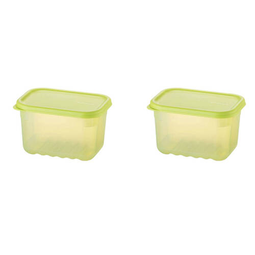 2pc LocknLock Fresh Block 640ml Food Storage Container Set 14.6x10.3cm Green