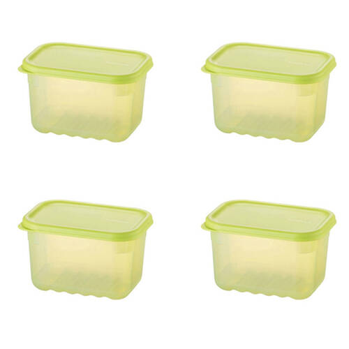 2x 2pc LocknLock Fresh Block 640ml Food Storage Container Set 14.6x10.3cm Green