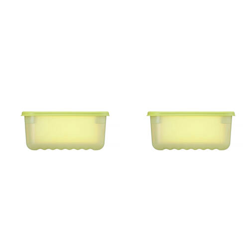 2pc LocknLock Fresh Block 1.5L Food Storage Container Set 20.6x14.6cm Green