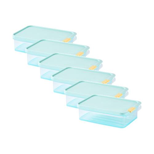 6PK LocknLock Freezer Fit Food Storage Container Microwave Safe 1.05L Blue Lid
