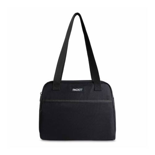 PackIt Insulated Freezable Gel Lined Hampton Lunch Tote Bag School/Work Black