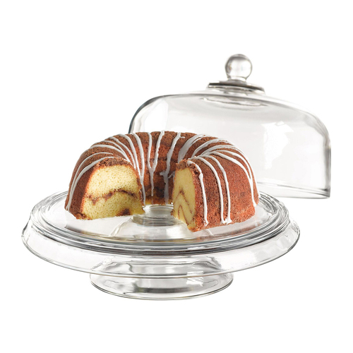 Anchor Hocking 4-in-1 Presence 28cm Cake Stand w/ Dome Set - Clear