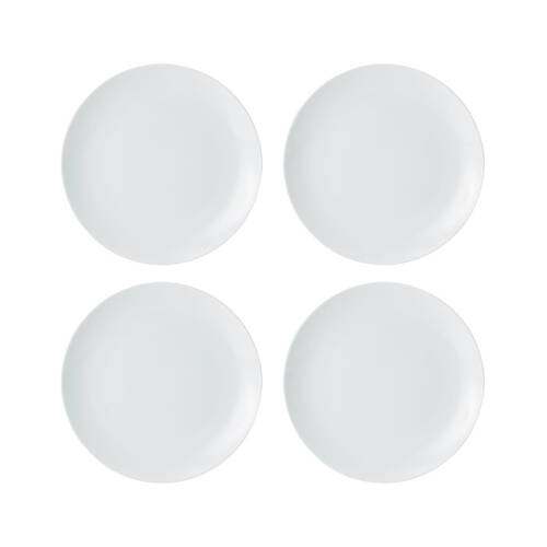 4pc Mikasa Chalk Kitchen Porcelain Side Plate Set, 21cm, White
