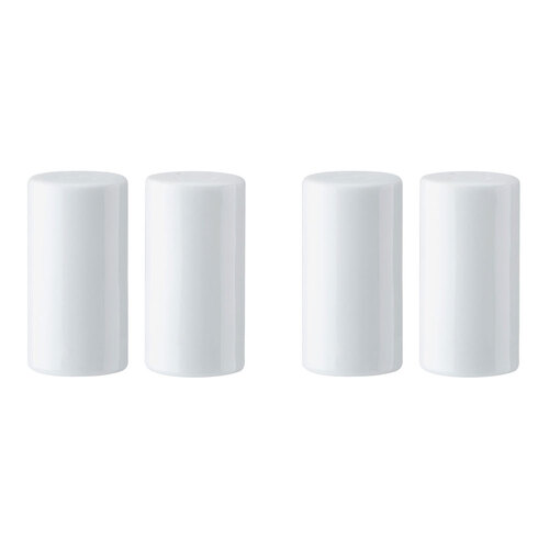 2PK Mikasa Chalk Porcelain Salt and Pepper Shakers, 8cm, White