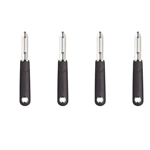 4x Mastercraft 18cm Soft Grip Stainless Steel Blade Fixed Head Peeler