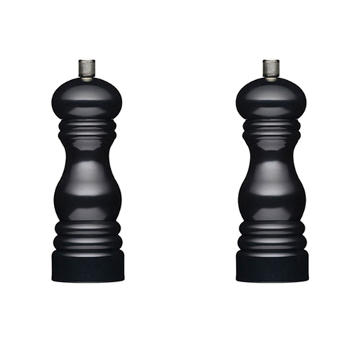 2PK Mastercraft 17cm Classic Capstan Salt & Pepper Mill - Black