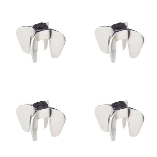 4PK BarCraft Champagne & Prosecco Stainless Steel Wine Opener w/Claws 7cm SLV