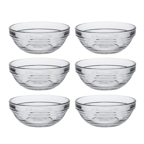 6x Duralex Lys 9cm/125ml Stackable Glass Bowl - Clear