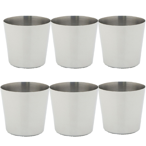 6x Cuisena 54mm Dariole Mould Stainless Steel Cup - Silver