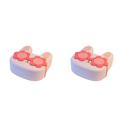 2PK Cuisena Plastic Bunny Lunch Box Container 21x18cm - Pink