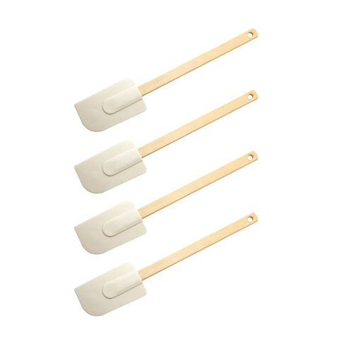 4x Cuisena 28cm Rubber Spatula Cooking/Baking Utensil - White
