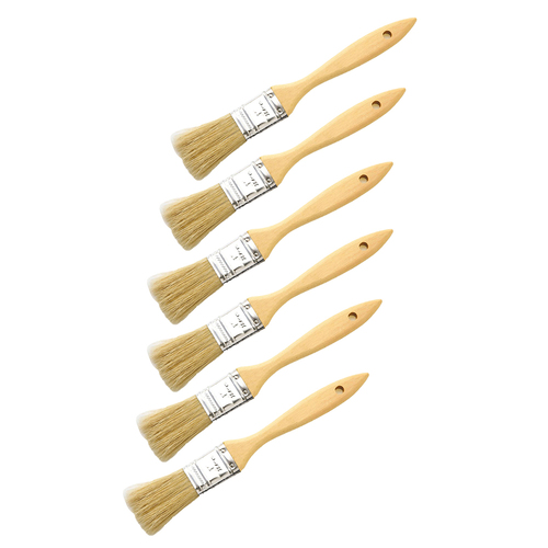 6x Cuisena Food Pastry Brush w/ Wooden Handle - Beige
