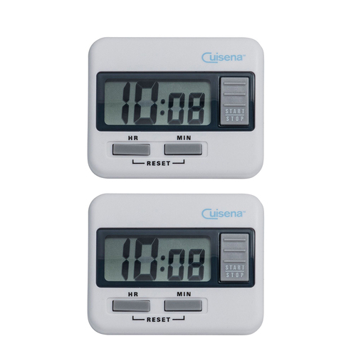 2x Cuisena 20-Hour Plastic Digital Timer Alarm - White