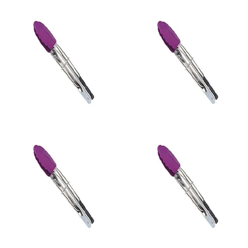 4PK Cuisena 18cm Mini Stainless Steel/Silicone Tongs - Assorted