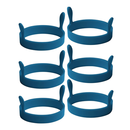3x 2pc Cuisena 9cm Silicone Egg Rings Set Round - Blue