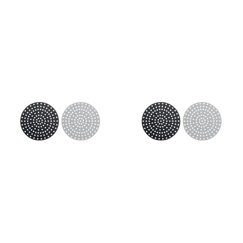 2PK 2pc Cuisena Air Fryer Silicone Round Mat Black & Grey 19.5cm