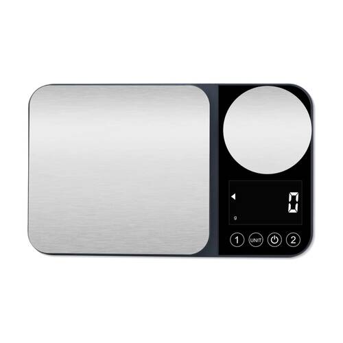Cuisena 2-in-1 Digital Kitchen Food Scale Stainless Steel 5kg Capacity Silver
