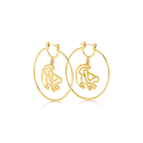 Couture Kingdom Disney The Lion King Simba Outline Hoop Earrings Gold