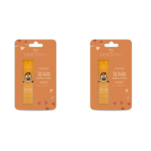 2PK Disney Lion King Timon Fruity Scented Moisturising Lip Balm 4g Coconut
