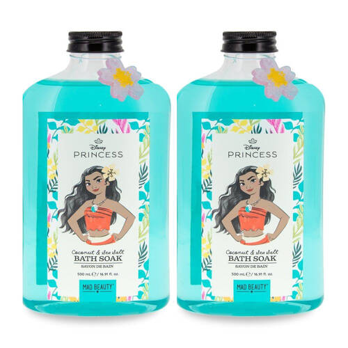 2PK Disney Moana Scented Bubble Bath Soak 530ml Coconut & Seasalt