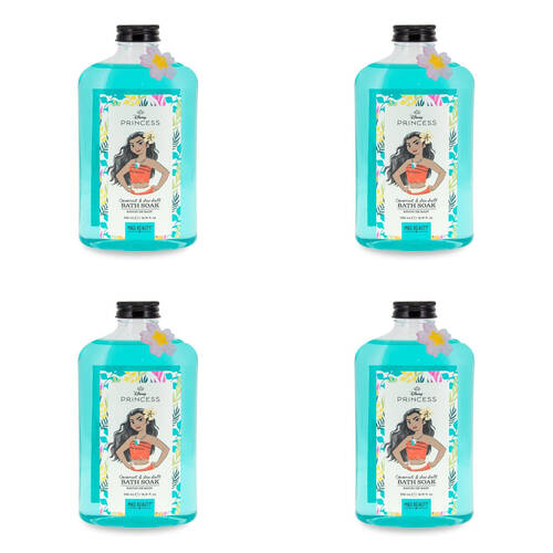 4PK Disney Moana Scented Bubble Bath Soak 530ml Coconut & Seasalt