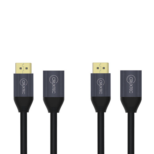 2PK Cruxtec Displayport1.4 Extension 8K 60Hz Cable 50cm Male to Female - Black