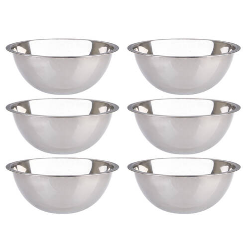 6PK Appetito Stainless Steel Mixing Bowl 24cm/2L - Silver