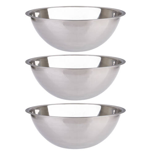 3PK Appetito Stainless Steel Mixing Bowl 28cm/3.5L - Silver