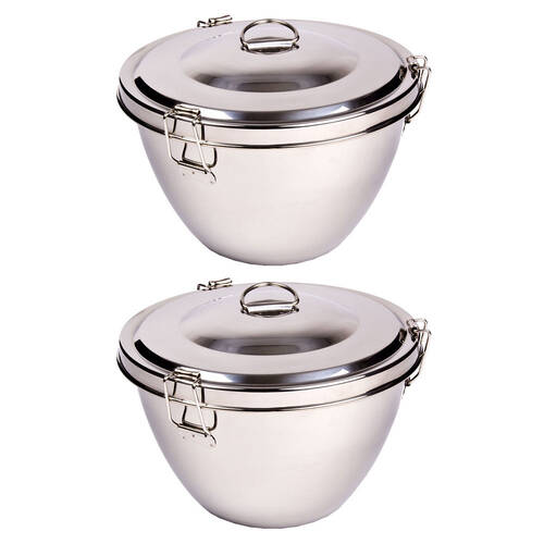 2PK Daily Bake 2L Stainless Steel Pudding Steamer w/ Lid - Silver