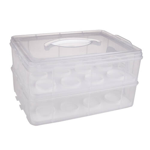 Daily Bake 24-Cup Stackable Cupcake Carrier Rectangle - White
