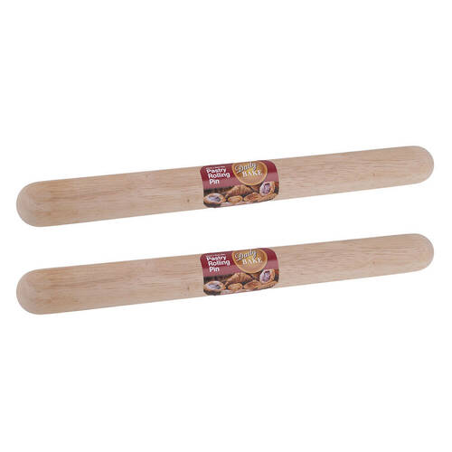2PK Daily Bake Rubberwood Pastry Rolling Pin 50x5cm - Natural