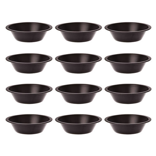 12PK Daily Bake Non-Stick Round Pie Dish Bakeware 12cm - Black