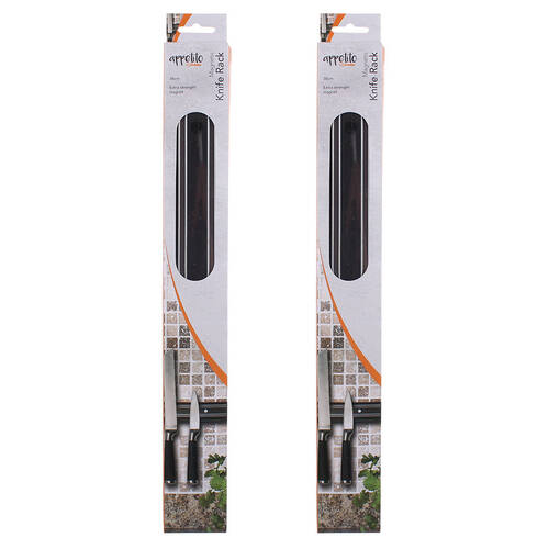 2PK Appetito Magnetic Knife Rack Home/Kitchen 38cm - Black