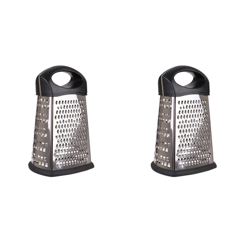 2PK Appetito Stainless Steel 4 Sided Grater Home Kitchen Cooking