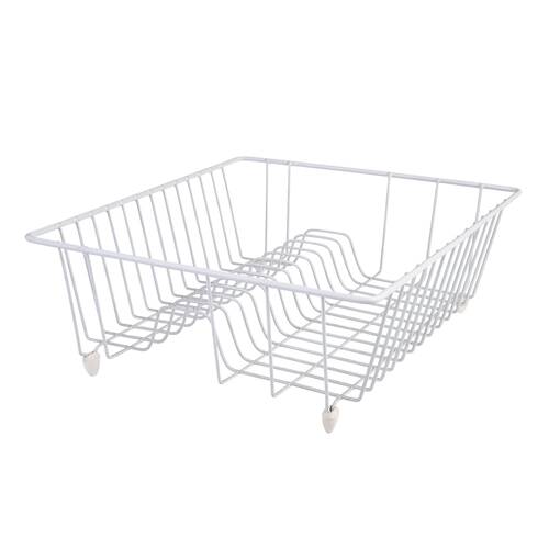 D.line Plastic Wire Small Dish Drainer Sink Organiser - White
