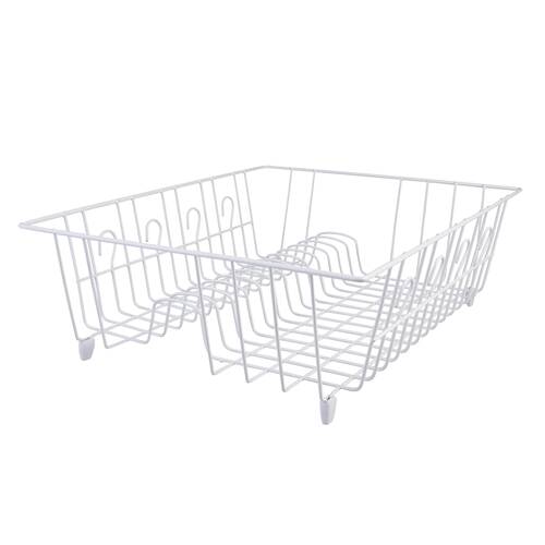D.line Plastic Wire Medium Dish Drainer Sink Organiser - White