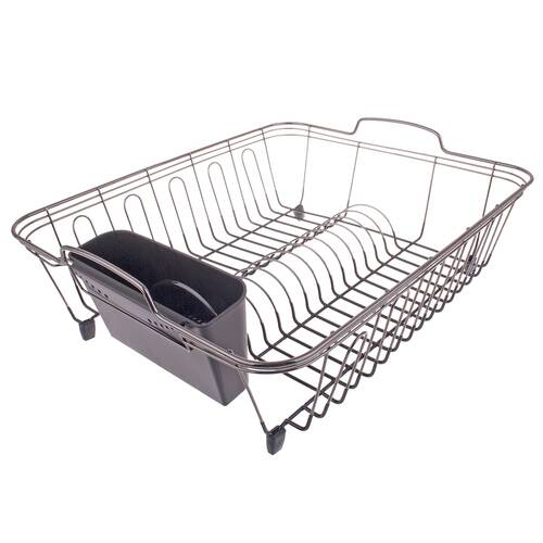 D.line Nickel/PVC Dish Rack Drying Organiser 44x35.5 cm - Black