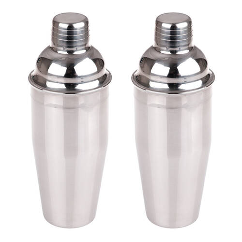 2PK Bartender Stainless Steel Cocktail Shaker 700ml - Silver