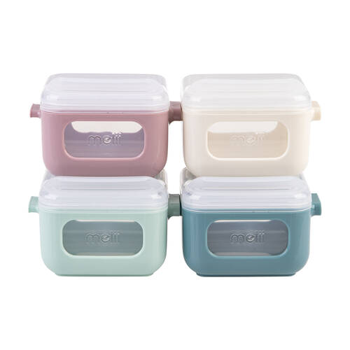 4pc Melii Luxe 120ml Snap & Go Cubes Snack Container Set