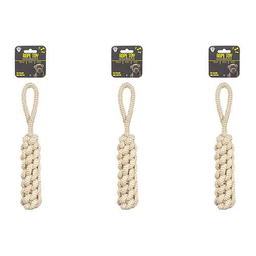 3PK Dudley's World Of Pets Dog Natural Large Rope Play Toy 
