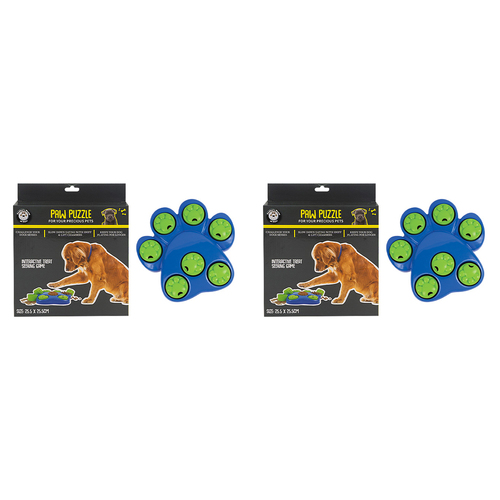 2PK Dudley's World Of Pets Puzzle Game For Dogs Paw Shaped
