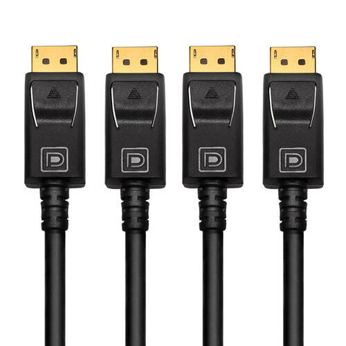 2PK Cruxtec 1M Display Port 1.2 Cable - Black