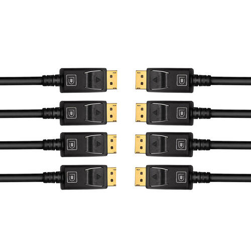4PK Cruxtec 1M Display Port 1.2 Cable - Black