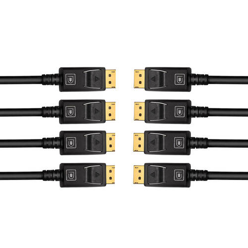 4PK Cruxtec 2M Display Port 1.2 Cable - Black