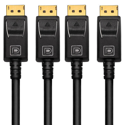 2PK Cruxtec 2m DP 1.4 8K Displayport Male to Male Cable - Black