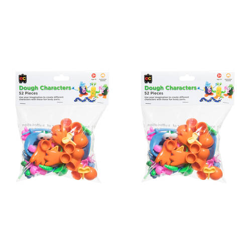 2x 52pc Educational Colours Modelling Clay Dough Characters Multicoloured