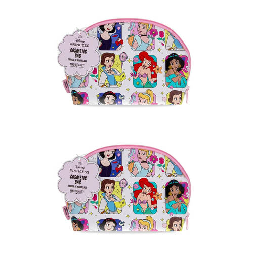 2PK Disney Princess Express Yourself Cosmetic Storage Toiletry Bag Multicoloured