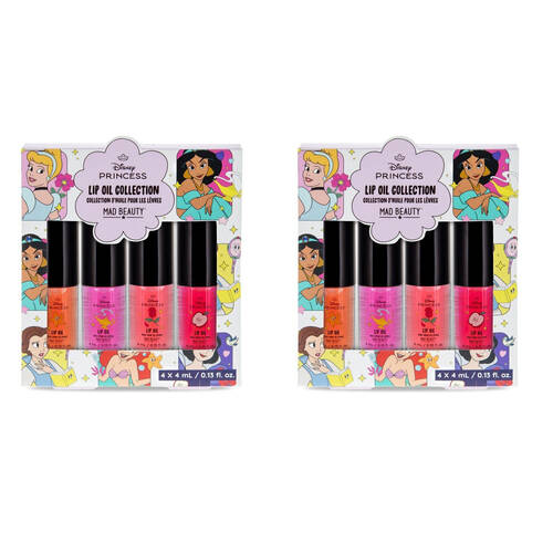 2x 4pc Disney Princess Express Yourself Hydrating Lip Oil Set 16ml